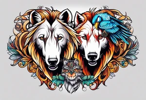 Two brothers animals tattoo idea