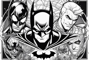 Batman Spider-Man and Danny phantom tattoo idea