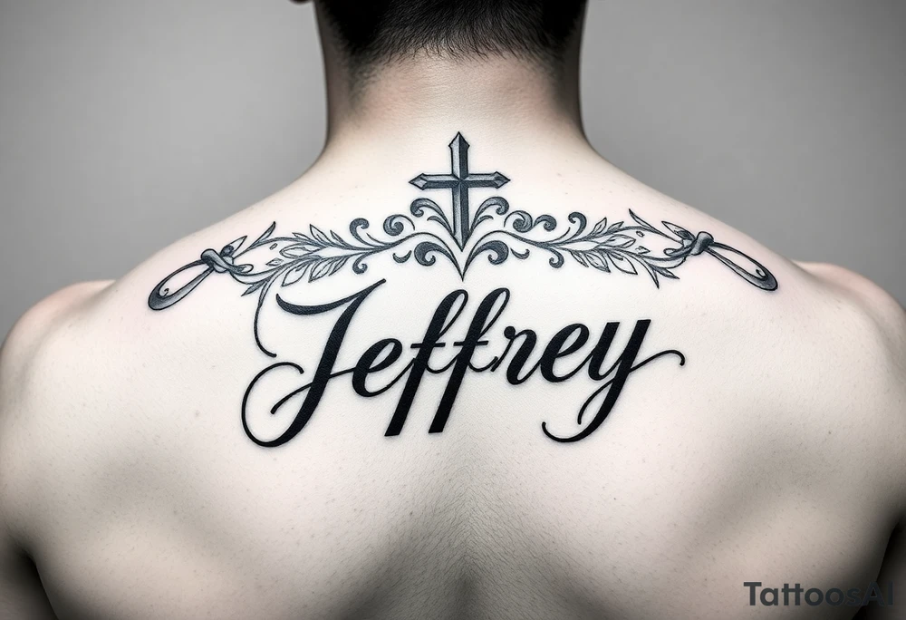 Memorial for the name jeffrey tattoo idea