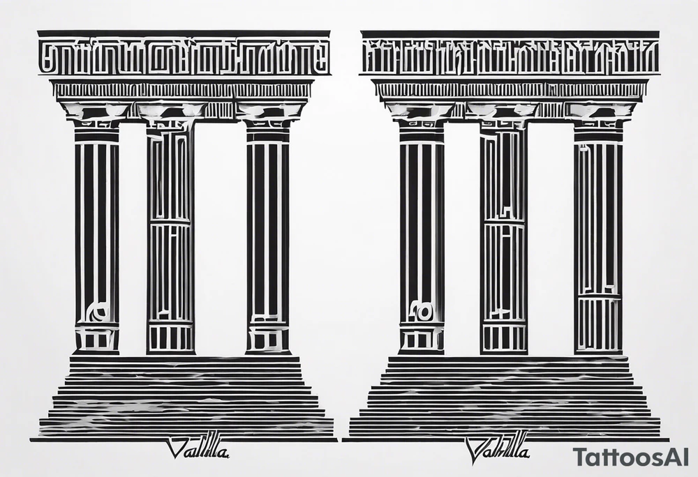 Valhalla steps
 pillars fog tattoo idea
