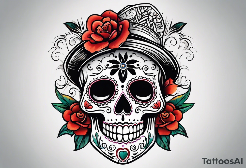 Mexico day of dead tattoo idea