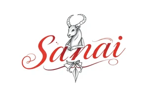 Sanai name tattoo with Capricorn ♑️ tattoo idea