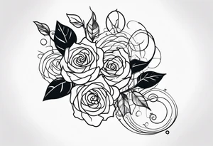 Blend vines roses and lit up digital circuitry arm sleeve tattoo idea