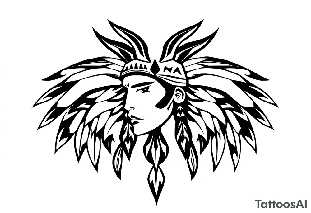 Female Native American tattoo idea