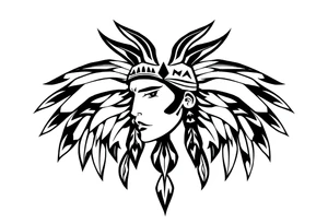 Female Native American tattoo idea
