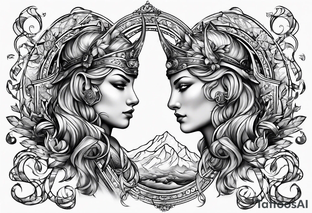 Leo and Sagittarius together tattoo idea