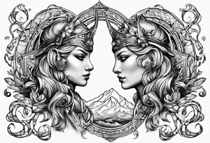 Leo and Sagittarius together tattoo idea