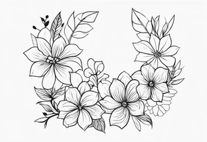 fine line, small flowers, tribal tattoo idea