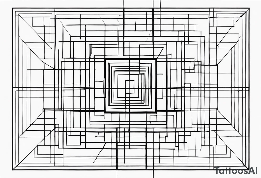 Fractal auto similar squares tattoo idea