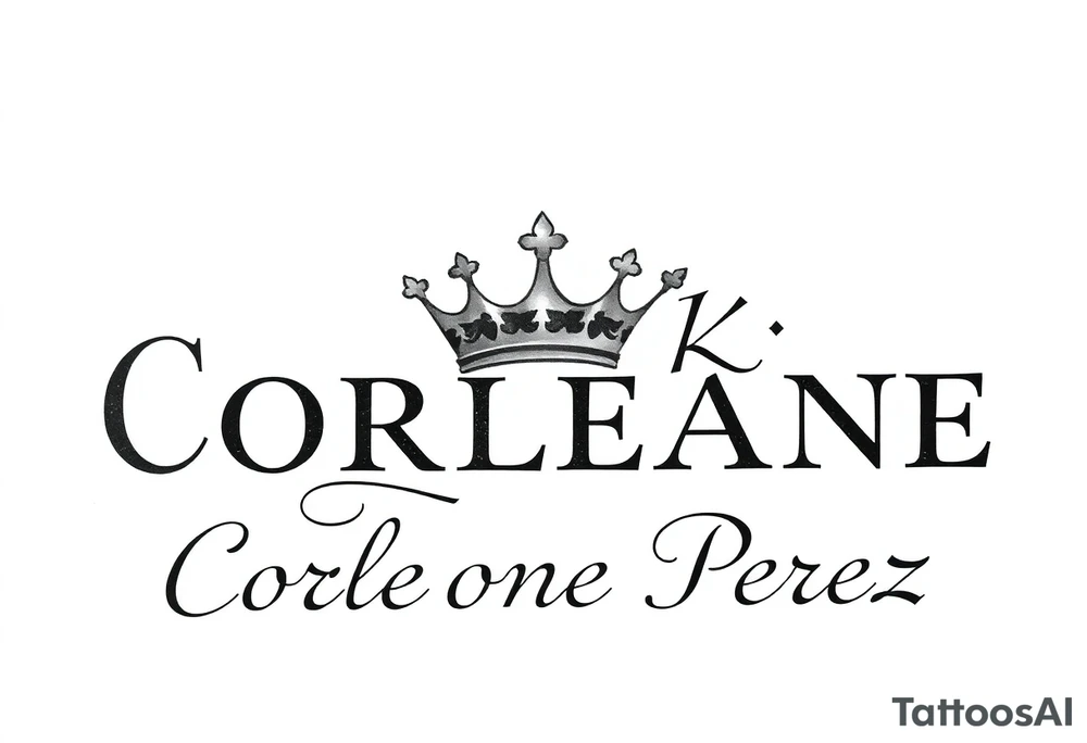 Crown with King Corleone Perez tattoo idea