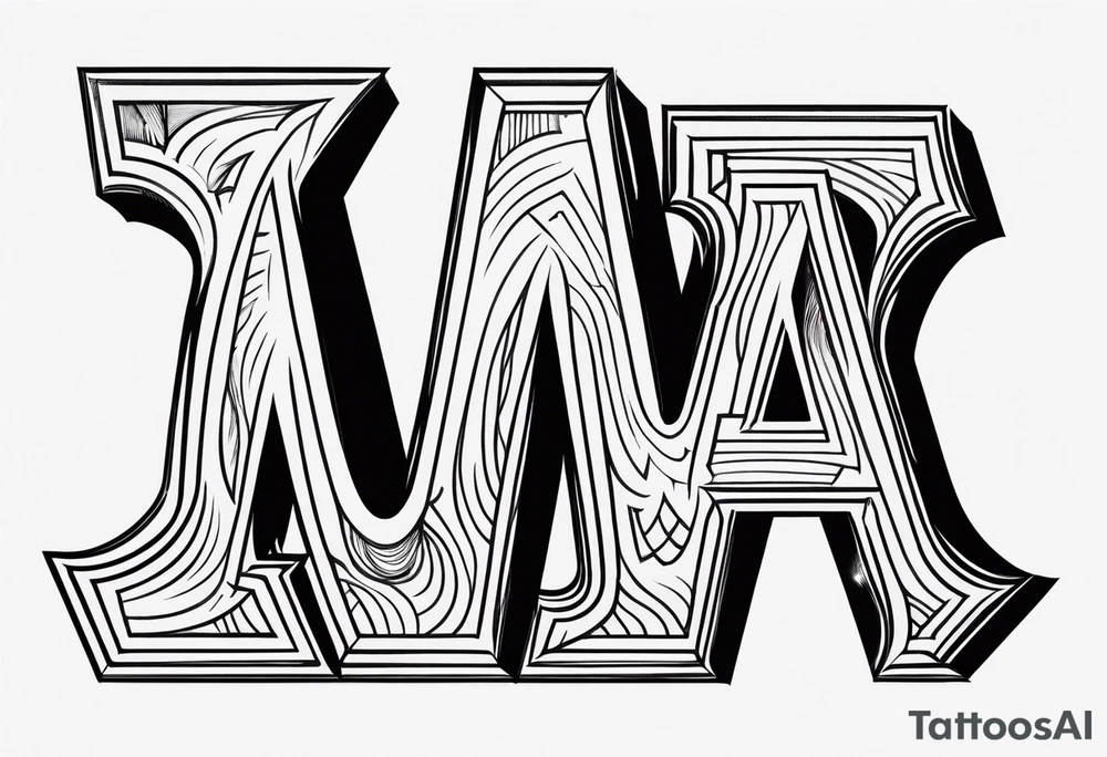 the letters A W R tattoo idea