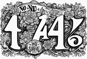 The number 44, around it the text “no one survive” tattoo idea