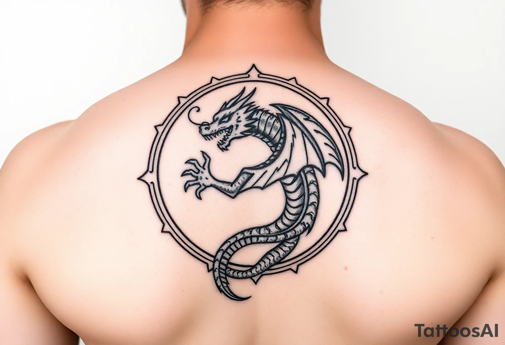 a dragon in a circle tattoo idea