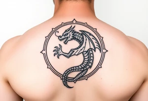 a dragon in a circle tattoo idea