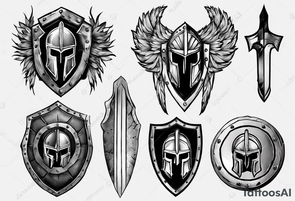 spartan shield tattoo idea