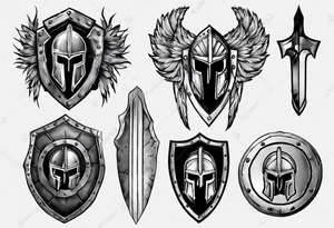 spartan shield tattoo idea