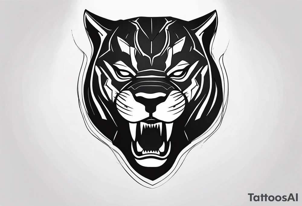 Black panther tooth tattoo idea