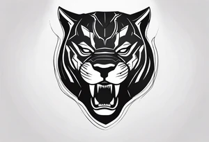 Black panther tooth tattoo idea