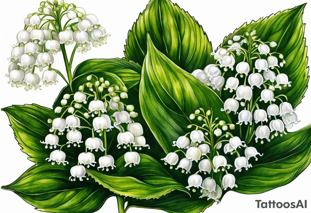ageratina altissima (white snakeroot) and lily of the valley tattoo idea