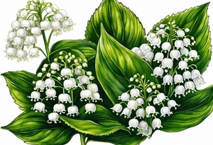 ageratina altissima (white snakeroot) and lily of the valley tattoo idea