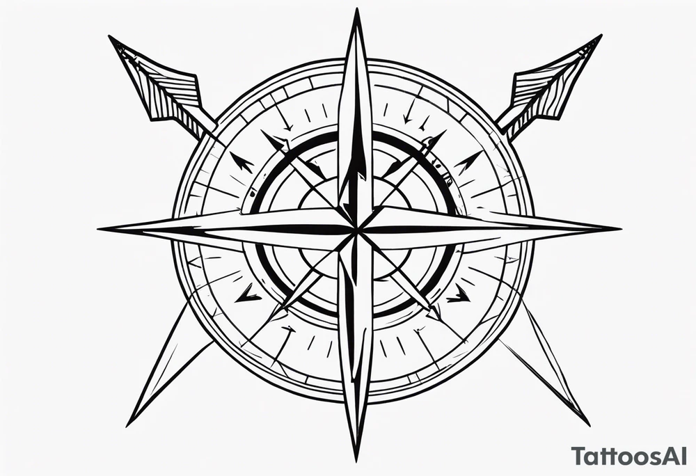 full arrow compass tattoo idea