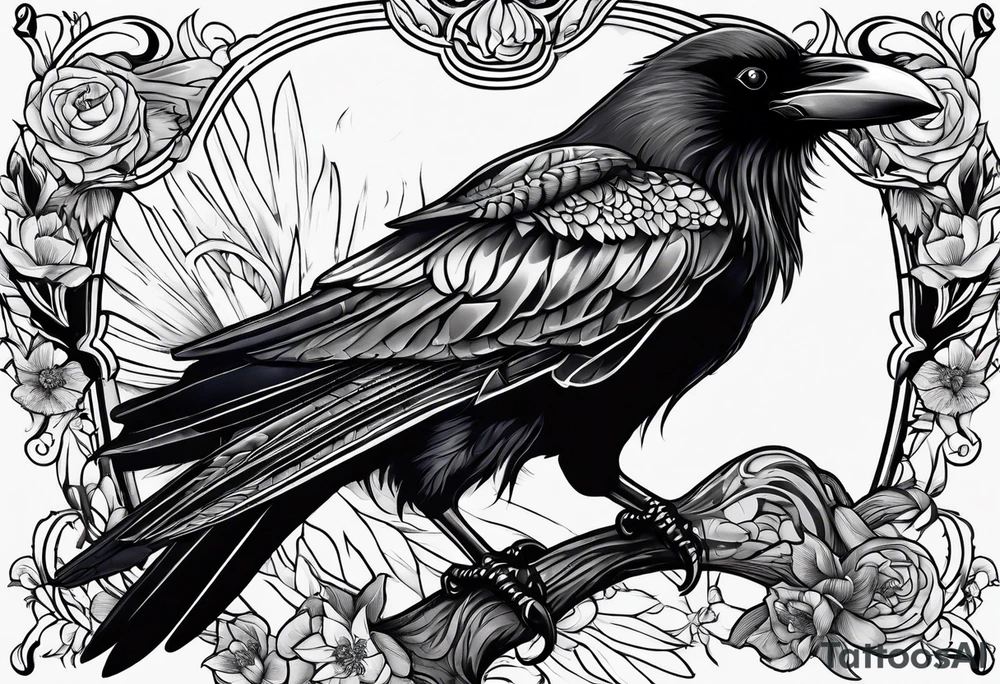 Crow and sythe tattoo idea