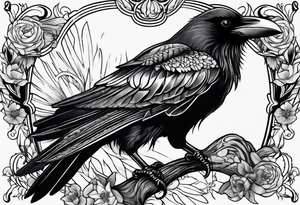 Crow and sythe tattoo idea