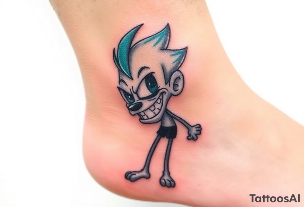 Drippy cartoon character tattoo idea