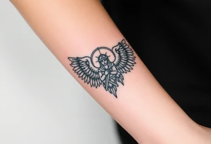 Powerful archangel, warrior, holy angel army tattoo idea