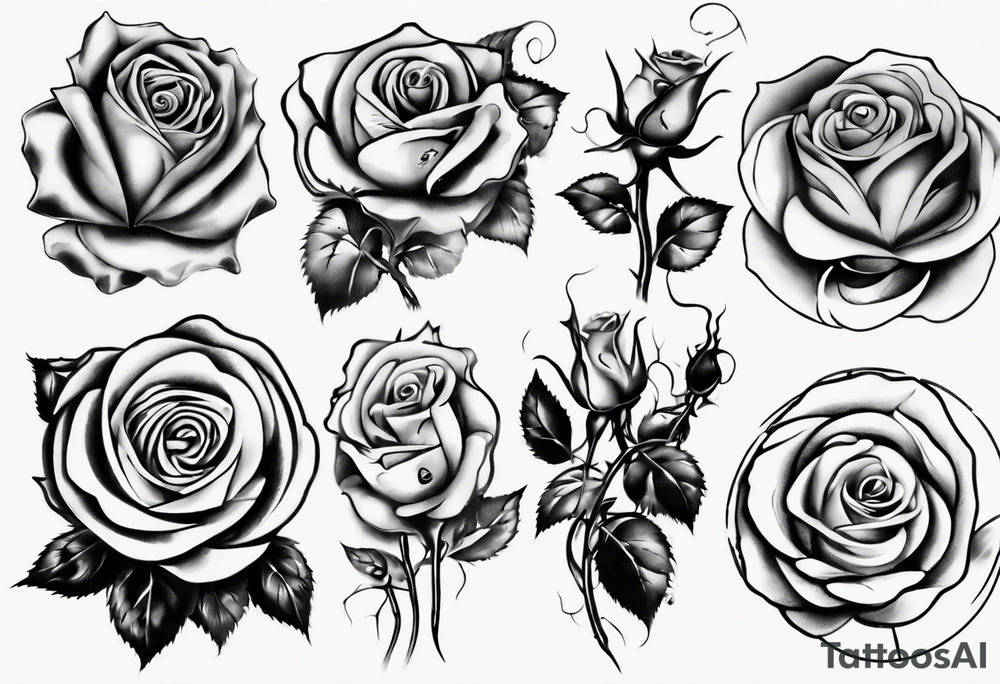 sound music roses disc jokey tattoo idea