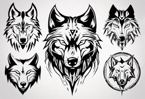 wolf head tattoo idea