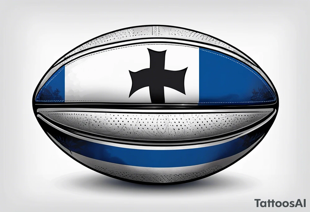 Rugby ball with Finland flag tattoo idea