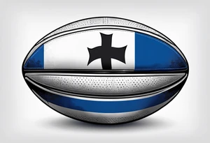 Rugby ball with Finland flag tattoo idea