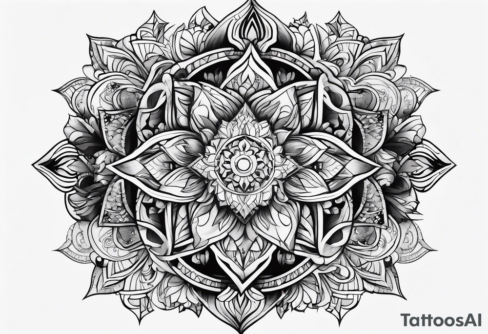 dark ornament arm tattoo idea
