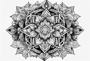 dark ornament arm tattoo idea