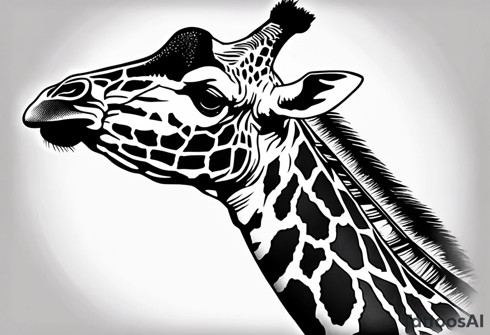 full height giraffe tattoo idea