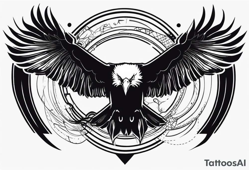Eagle and writing tattoo idea