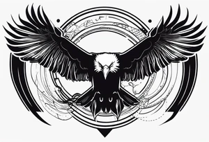 Eagle and writing tattoo idea