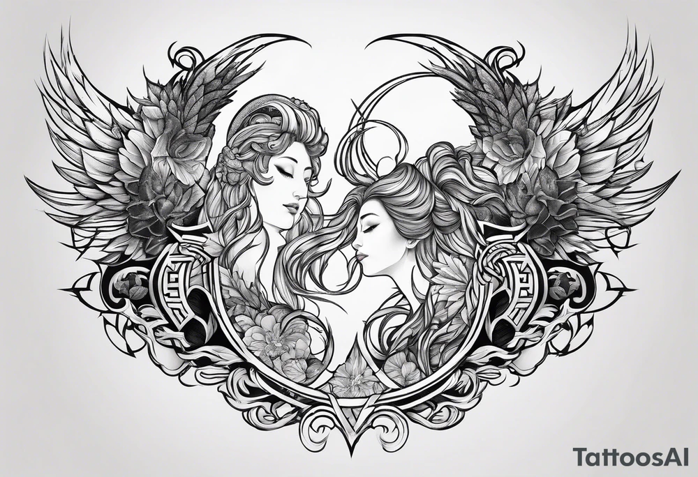 Virgo and Scorpio symbol tattoo idea