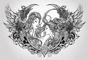 Virgo and Scorpio symbol tattoo idea