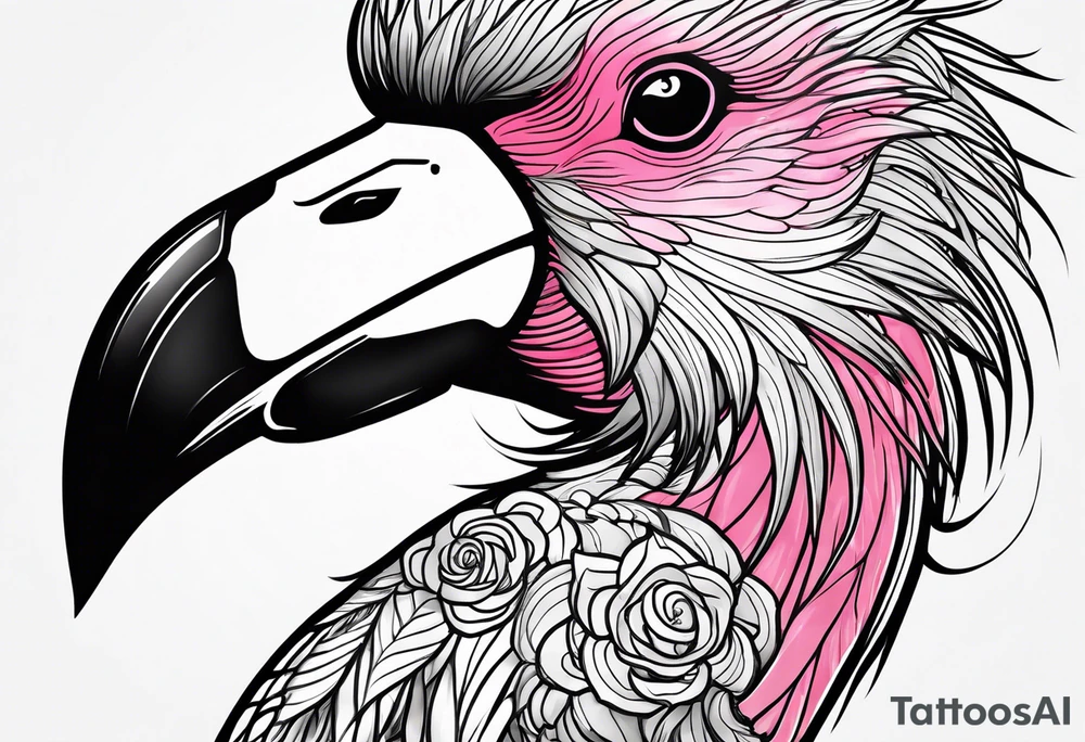 cute flamingo tattoo idea