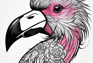 cute flamingo tattoo idea