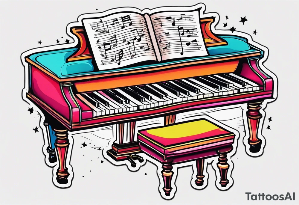 Organ pipes piano tattoo idea