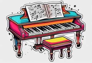 Organ pipes piano tattoo idea