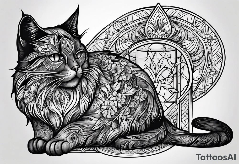 black cat tattoo idea
