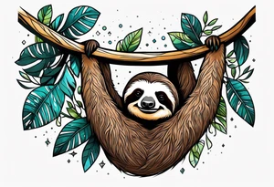 Hanging sloth tattoo idea