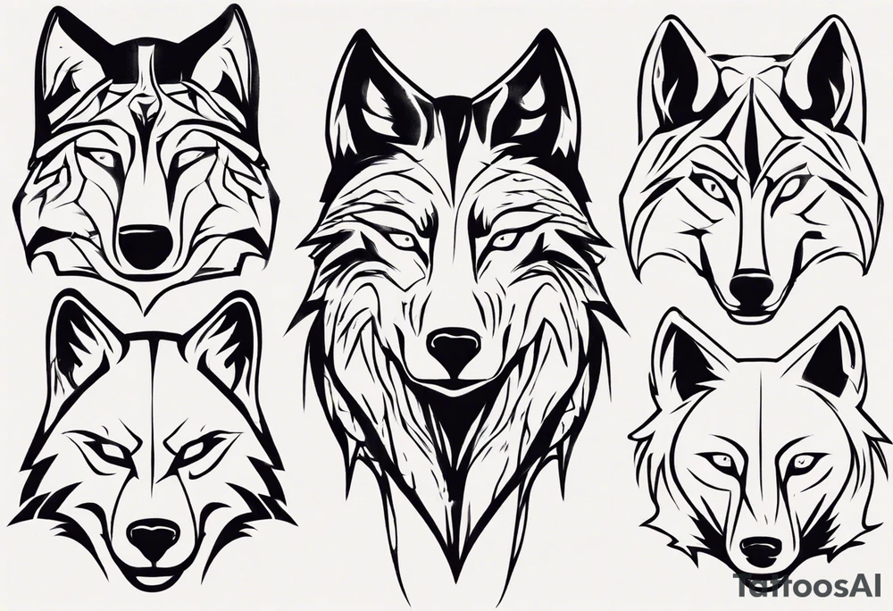 wolfs head tattoo idea