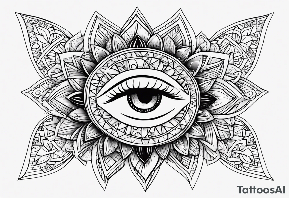 Traditional sun with feminine eyes and lips shading around edges tattoo idea