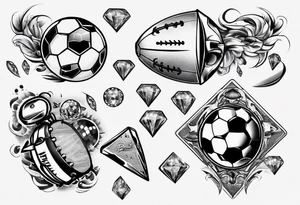 Dad drums diamonds pearls football sports tattoo idea