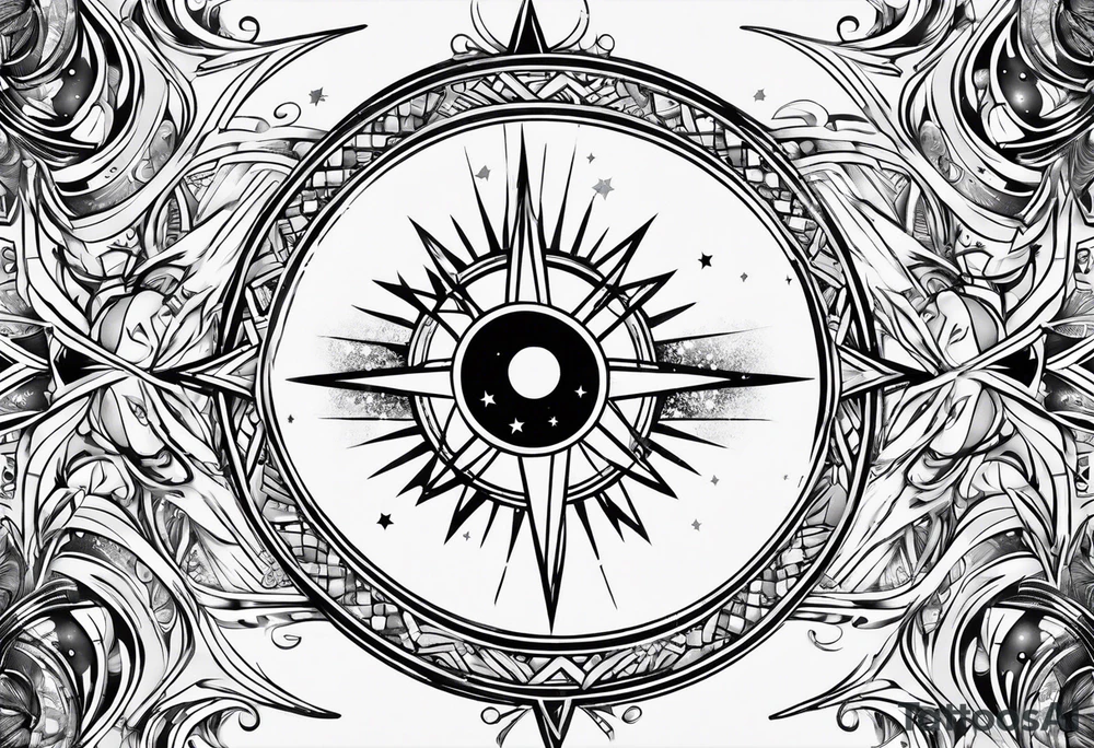 Galaxy stars universe arrow tattoo idea